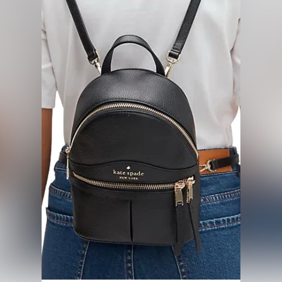 Kate Spade Mini Black Leather Backpack - Picture 3 of 6